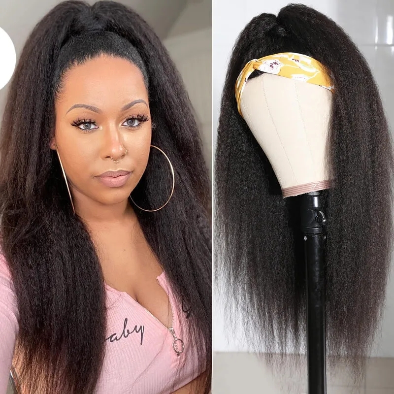 

Nadula Kinky Straight Human Hair Wig Wand Curls Wig Glueless Wig