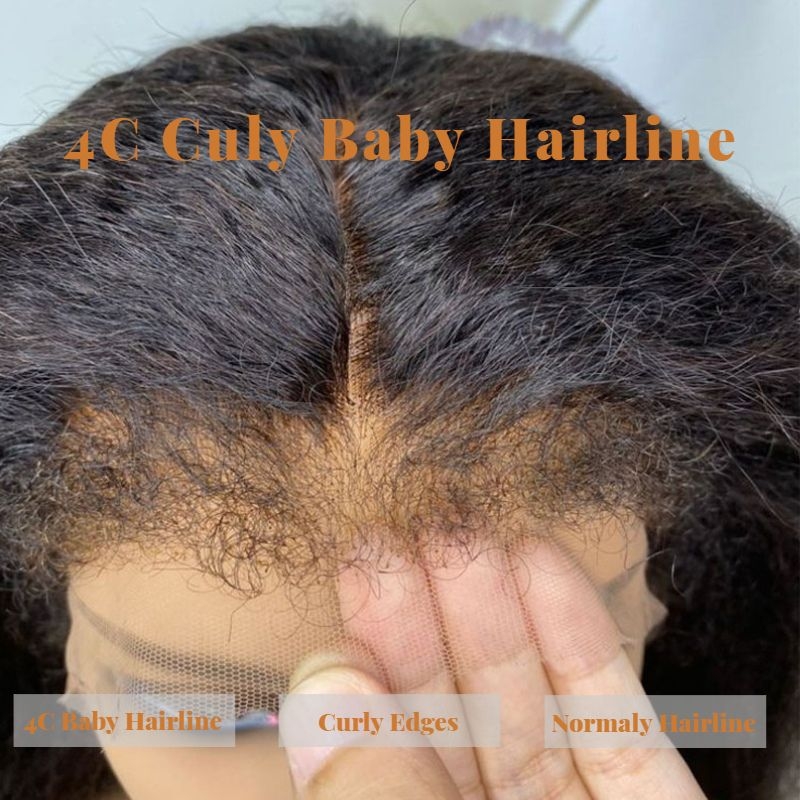 

Nadula Straight Lace Front Wigs With Curly Baby Hair Full And Thi