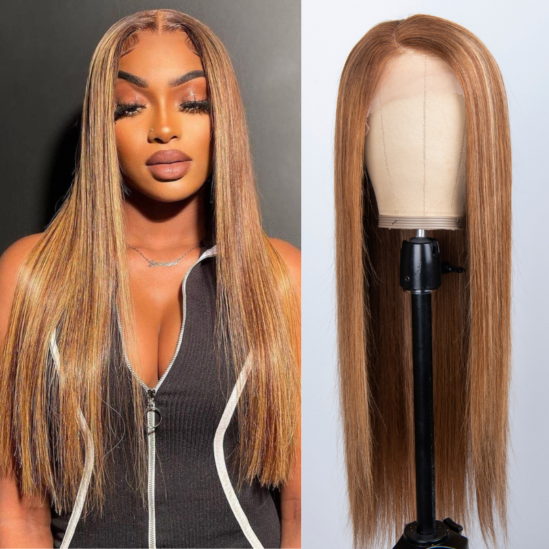 

Nadula Piano Brown Highlight Wig 13x4 Straight Lace Frontal Wig P