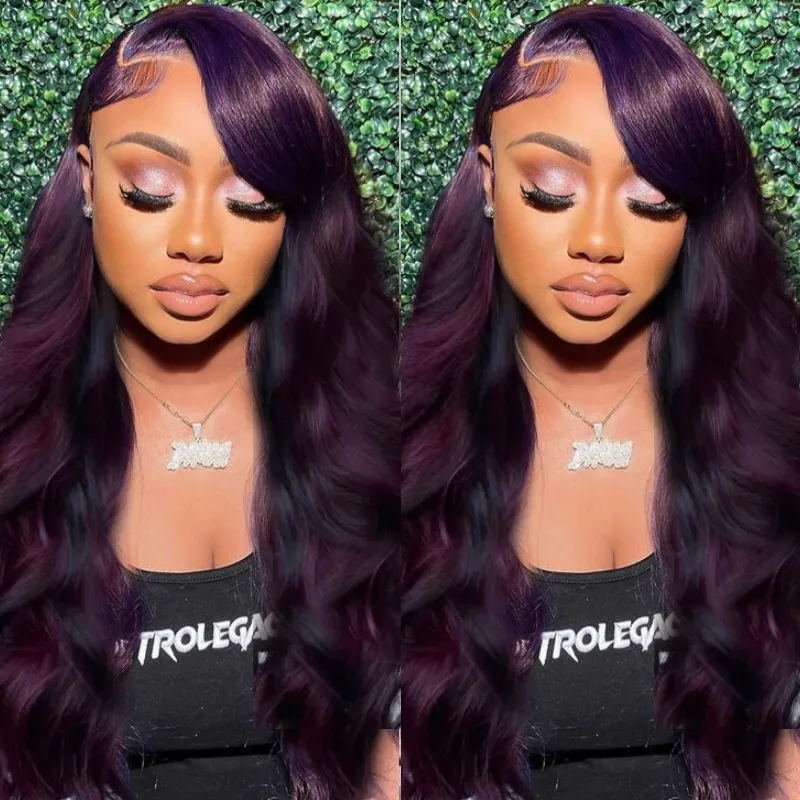 

Nadula Flash Sale Maroon Purple Color Ombre Loose Wave Wig 150% D