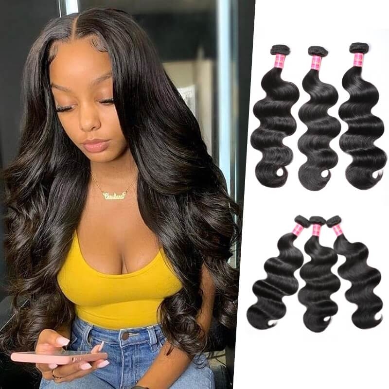 

Nadula Quality Virgin Malaysian Hair Bundles 3pcs Natural Black Malaysian Virgin Hair Body Wave Human Hair Weave