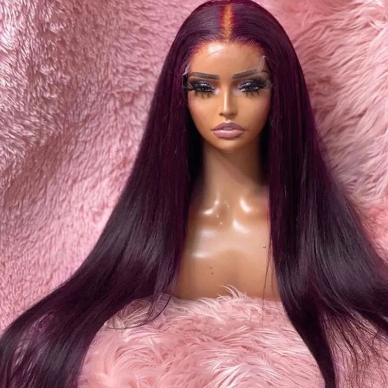 

Nadula Dark Purple Plum Straight With Baby Hair Pre Plucked Wigs