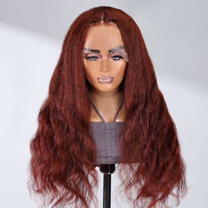 

Nadula Yaki Reddish Brown Body Wave Lace Front Red Colored Wig