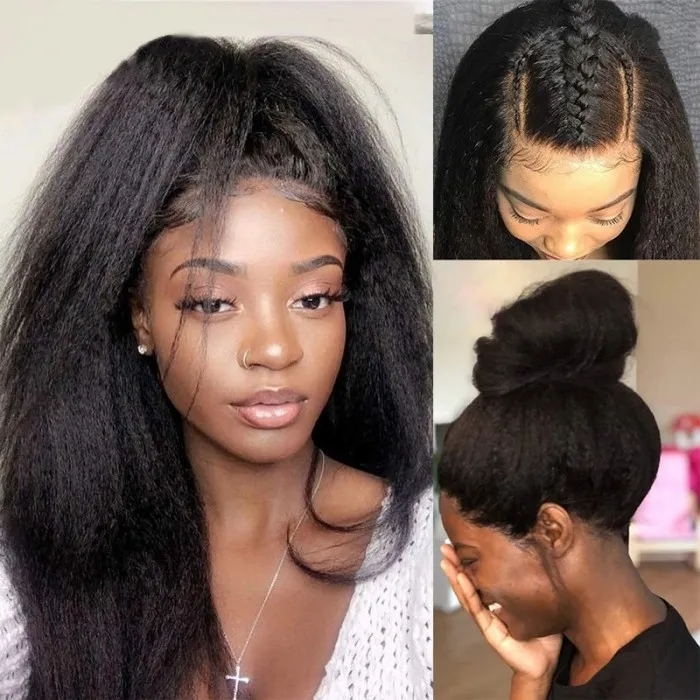 

Nadula Flash Sale 26 Inch Kinky Straight Long Human Hair Wigs Aff