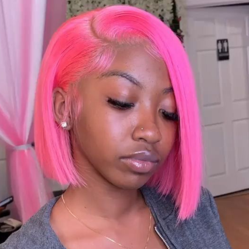 

Nadula Shoulder Length Straight 13*4 Lace Front Pink Bob Wig