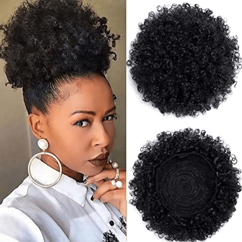 

Nadula Glueless Afro Bun Puff Kinky Curly Drawstring Ponytail For Women