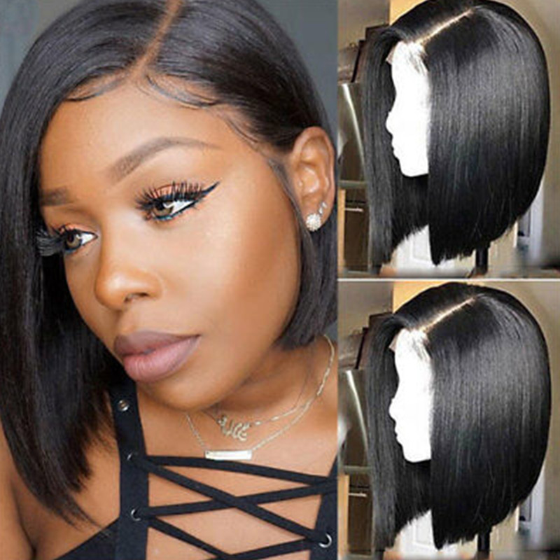 

Nadula Straight Short Bob Wig Pre Cut Lace Wig Silky Human Hair W