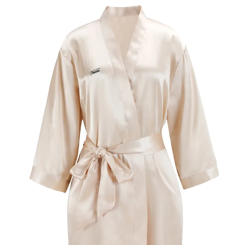 Nadula Free Gift Silk Nightgown Robe Intimate Lingerie Sexy Nightwear For Women