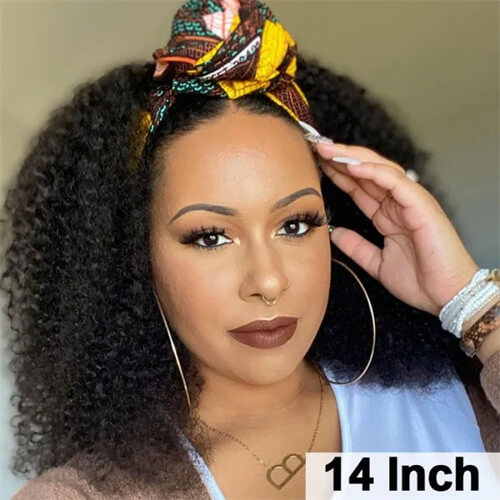 14 inch deep curly wig