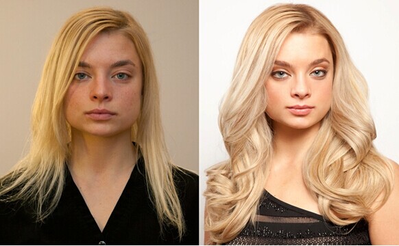 the before and after effect of doing hair extensions