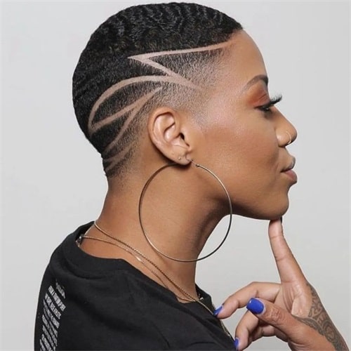 Buzz cut with a fade for black women
