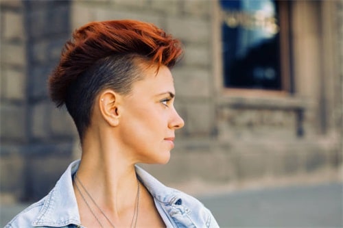 Mohawk with high fade haircut