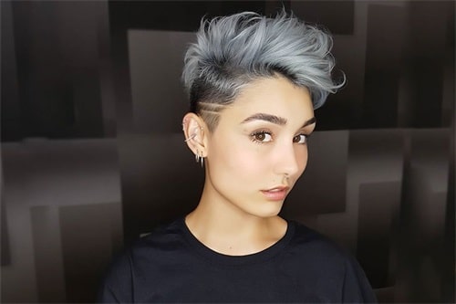 Pompadour fade haircut for women