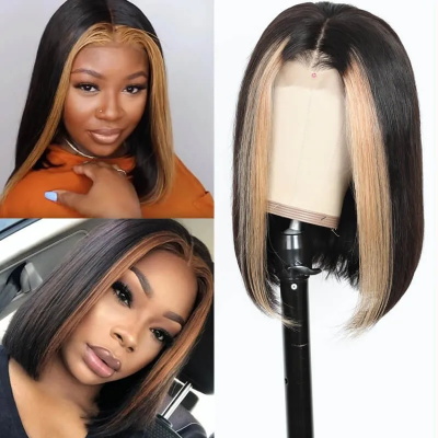 blonde highlight wig bob