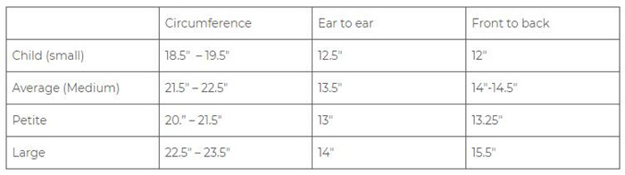 wig size chart