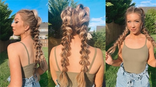 French bubble braids
