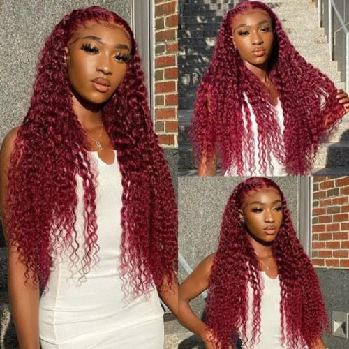 99J red color curly wig