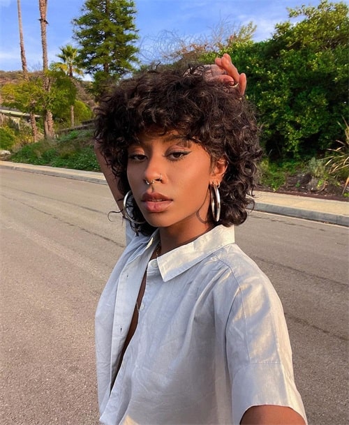 The most popular wolf cut curly hair in 2022
