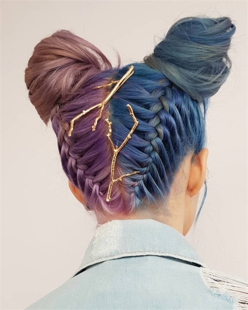 Your split dye hair has been partitioned.