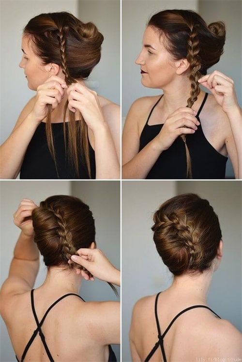 Spiral French twist braid