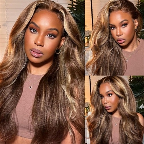 Kinky Straight Highlight Wig With Baby Hair