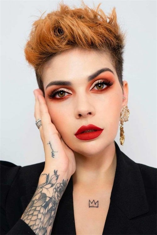 Androgynous pixie cut