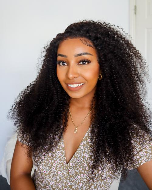 curly hair lace front wig