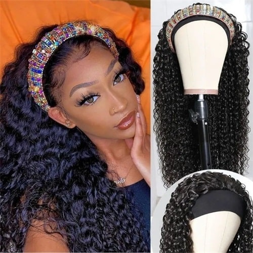 Jerry Curly Headband Glueless Wig