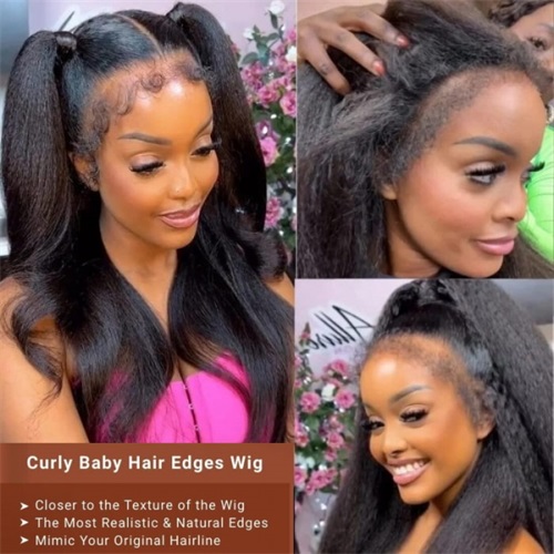 kinky straight human hair wigs