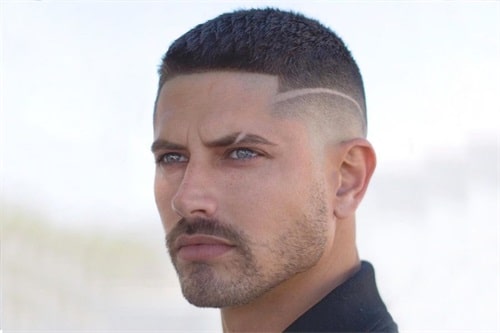 Flat top military haircut