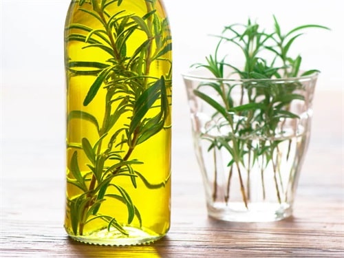 Let the rosemary continue to soak in water