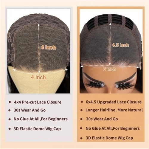 Pre-cut lace closure wear & go 4x4 jerry curly human hair wig