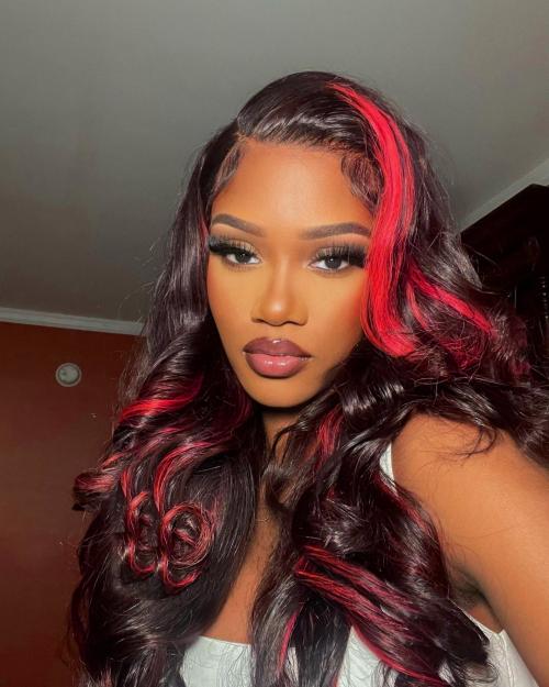 red rose highlight wig