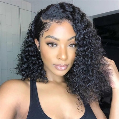 5*5 HD lace closure short bob water wave wig