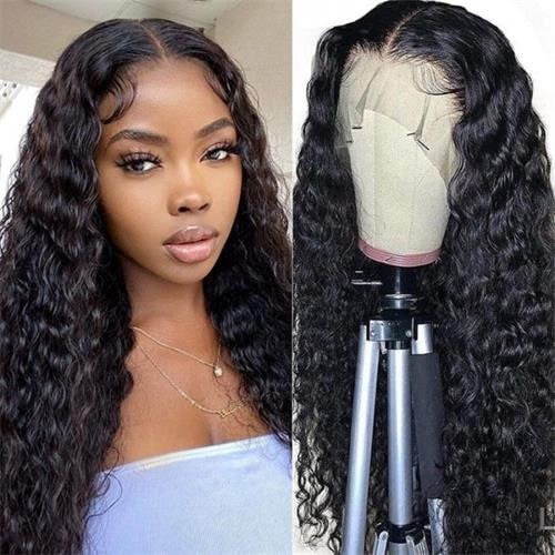 Water wave Remy hair wigs with normal or curly edges