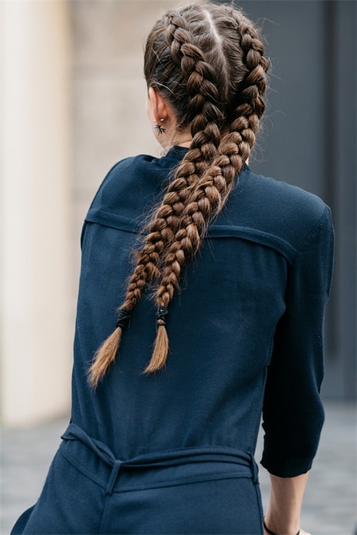 Double French braids hairstyle