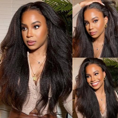 13x6 kinky straight lace front wig