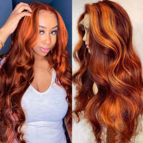 cowgirl copper highlight body wave wig