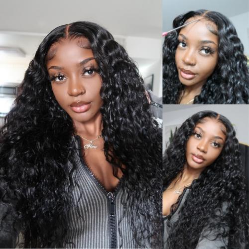 bleached knots water wave wig