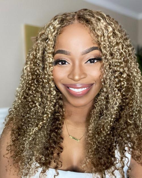 TL412 kinky curly wig