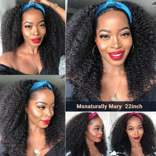 afro curly human hair half wig