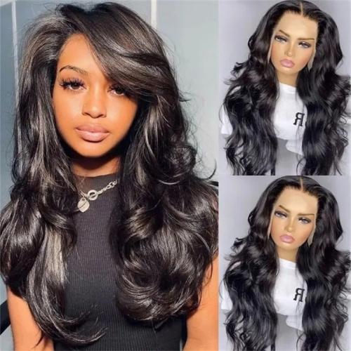 body wave wig with bangs
