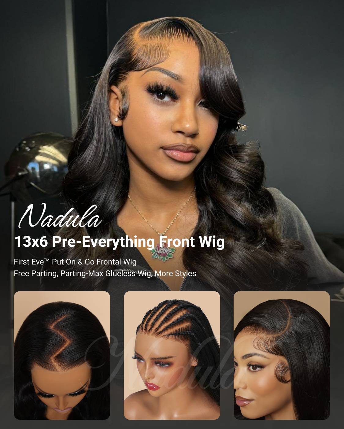 
        13x6 Pre-Everything Wig | Nadula Free Part Body Wave 13x6 Transparent Lace Front Ear to Ear Put on and Go Wig     