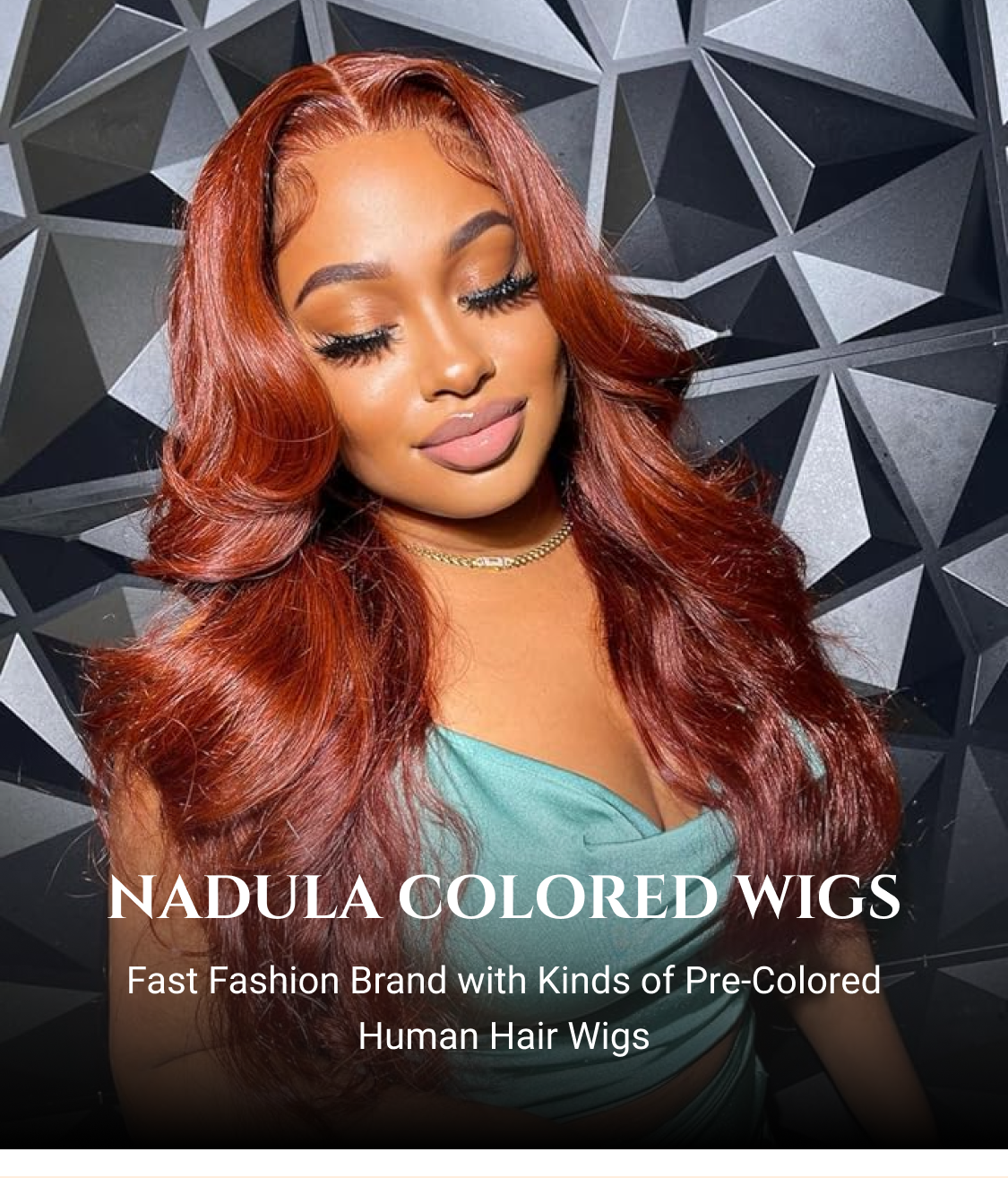 
    Nadula 13x4 Red-Brown Balayage Highlight Wig Long Wavy With Curtain Bangs Ear To Ear Lace Put on and Go Wig