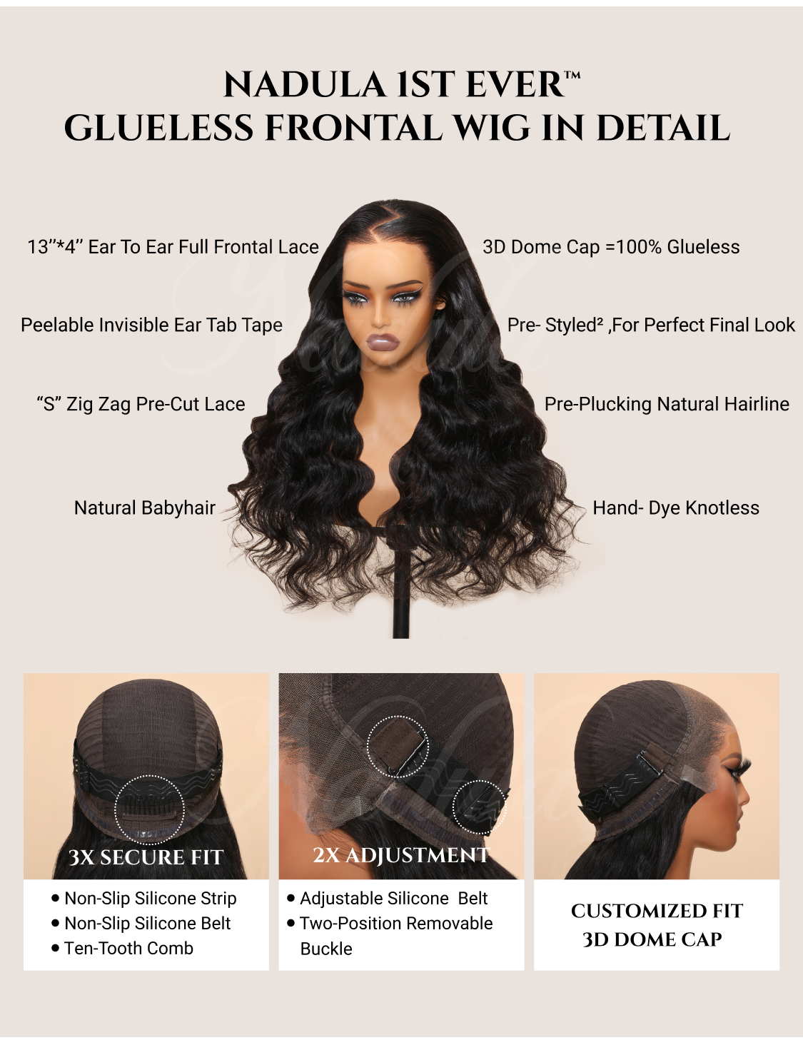 
        Pre-Everything Frontal Wig | Nadula 13x4 Transparent Lace Front Water Wave Real Ear to Ear Lace Put on and Go Frontal Wig    