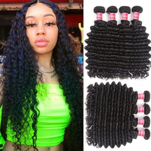 4 bundles deep wave hair