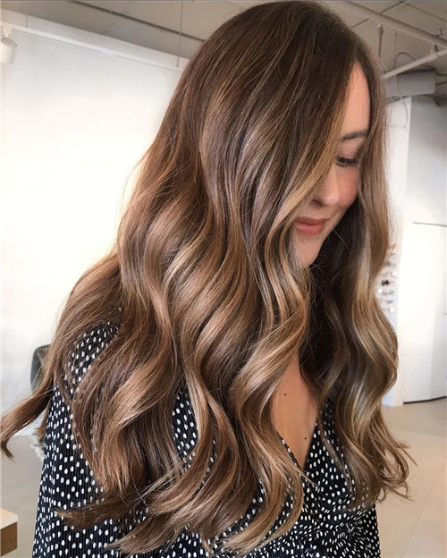 brunette balayage on long hair