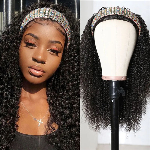 curly headband half wig