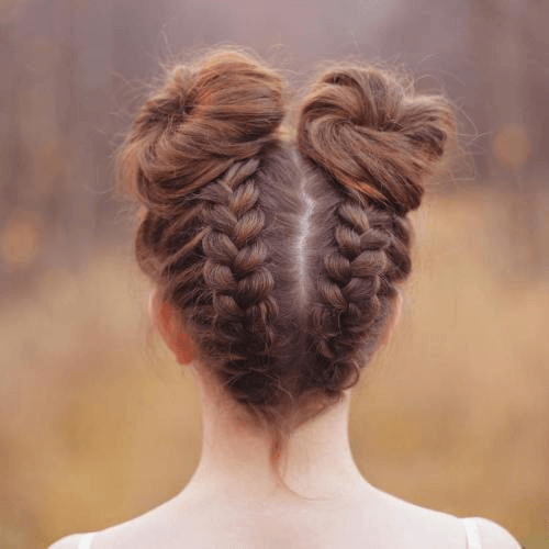 dutch braid space buns