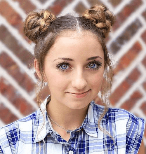 girly space bun updo